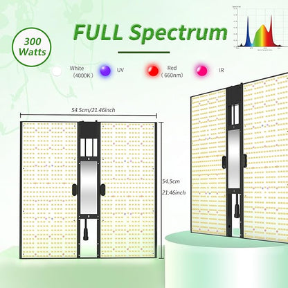FARMLITE Grow Light for Indoor Plants Grow Light Full Spectrum Led Grow Lights Growing Lamp Daisy Chain Dimmable (300Watts)
