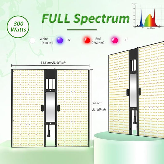 FARMLITE Grow Light for Indoor Plants Grow Light Full Spectrum Led Grow Lights Growing Lamp Daisy Chain Dimmable (300Watts)