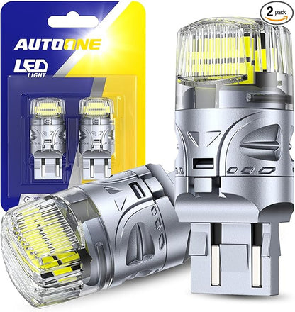 AUTOONE White 7443 7440 LED Bulbs Reverse Lights, 700% Super Bright & 6500K White 7441 7444 7440NA W21W LED Bulbs for Backup Reverse Tail Brake DRL Signal Parking Lights, 2PCS