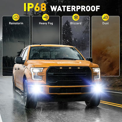 AUXITO H10/9145 LED Fog Light Bulbs 18000LM, 1000% Brighter 6500K 9140 Fog Lights, 1:1 OEM Replacement for Cars Trucks SUVs, 3-Minute Installation, IP68 Waterproof, Pack of 2