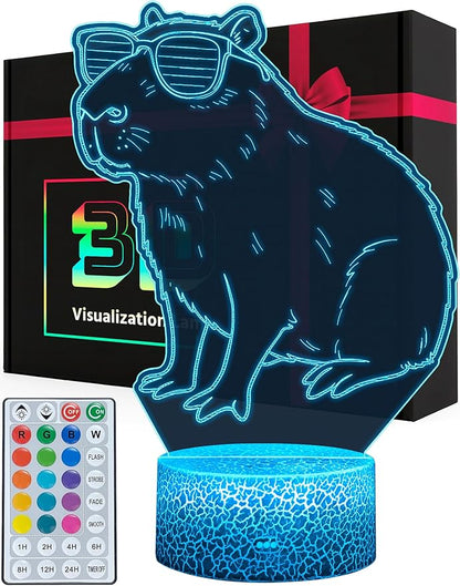 Capybara Night Light - Adorable Gift for Women, Teen Girls, Babies Decorate Kids' Bedroom with Cute Acrylic Capybara Nightlights - for Children and Toddlers