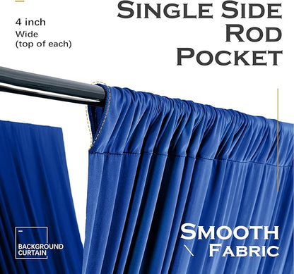 10ftx40ft Royal Blue Ceiling Curtain for Wedding Parties – 2 Panels Wrinkle-Free 40 FT Long Tent Draping Curtains for Wedding, Birthday & Theme Parties, 40ft Height with Rod Pocket
