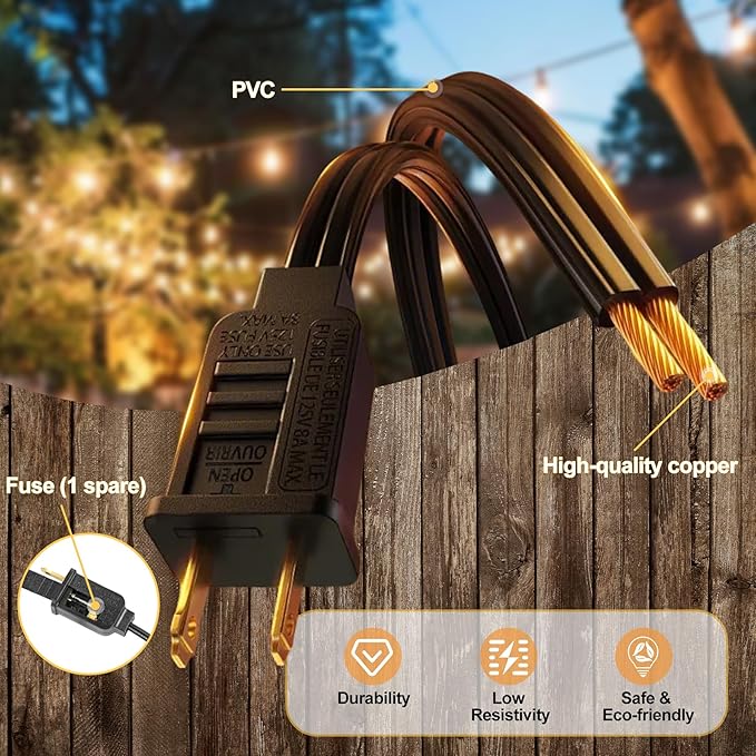 ‌Outdoor String Lights 25FT, Waterproof Patio Lights with 12+1 G40 Shatterproof Bulbs, Connectable Hanging Outdoor Lights for Backyard, Garden, Porch, Gazebo, Party Decor
