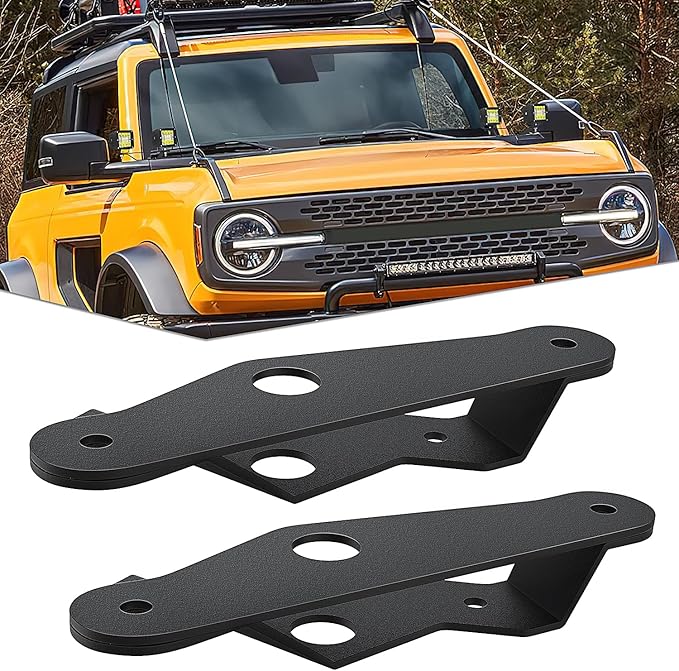 Nilight 2PCS Lower Windshield Hinge Mounting Brackets Dual A-Pillar Brackets for Offroad LED Fog Light Pods for 2021 2022 2023 2024 2025 2026 Ford Bronco