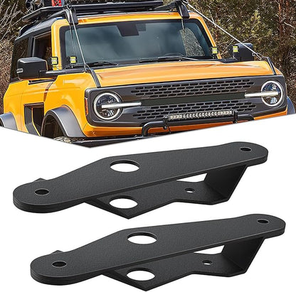 Nilight 2PCS Lower Windshield Hinge Mounting Brackets Dual A-Pillar Brackets for Offroad LED Fog Light Pods for 2021 2022 2023 2024 2025 2026 Ford Bronco