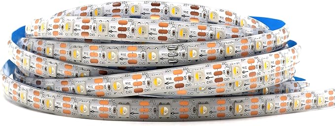 DC5V SK6812 (Similar WS2812B) RGBW RGB+Neutral White Led Strip Light 60leds/Pixels/m Individually Addressable 4Color in 1LED Dream Color (16.4ft(5m) 300leds IP65) (No Adapter or Controller)