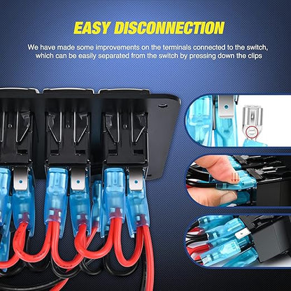 Nilight ３ Gang Rocker Switch Panel with USB Charger and Cigarette Lighter 12V 24V Toggle LED Light Bar Rear Lights Rock Switches for Cars Rvs Trucks