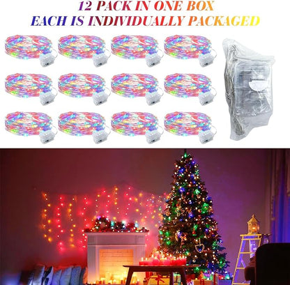 ZGWJ 8 Pack Fairy Lights Battery Operated, 7ft 20 Mini LED Fairy String Lights Silver Wire 3 Modes for DIY, Parties, Wedding, Bedroom, Halloween Christmas Decoration