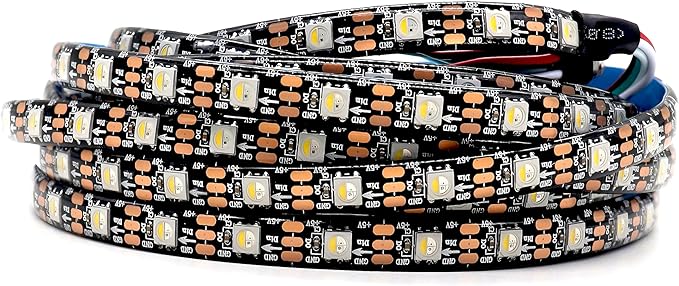 DC5V SK6812 (Similar WS2812B) RGBW RGB+Neutral White LED Strip Light 60leds/Pixels/m Individually Addressable 4Color in 1LED Waterproof (16.4ft(5m) 300leds, IP65) (No Adapter or Controller)