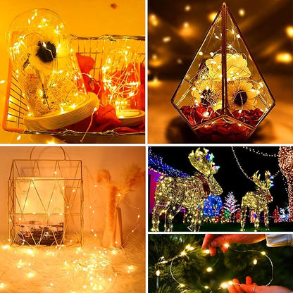 ZGWJ 8 Pack Fairy Lights Battery Operated, Warm White Twinkle String Lights 20 LED 7FT Waterproof 3 Lighting Modes for Bedroom, Halloween, Christmas, Party Indoor and Outdoor Decoration
