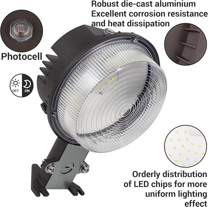 LED Barn Light Dusk to Dawn with Photocell, 55W 7500LM 5000K Daylight, 500W Incandescent/200W HID Replacement, Weather Resistant Outdoor Security Light for Yard, Garage, Farm, Porch
