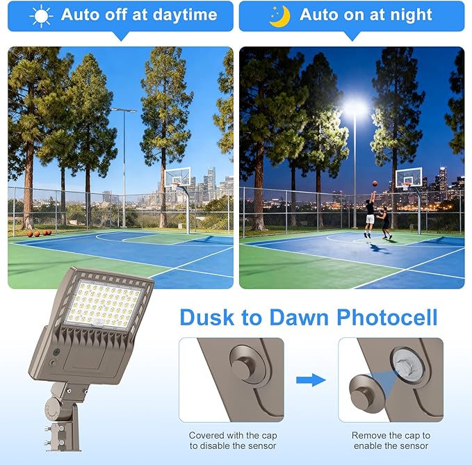 200W LED Parking Lot Light with Photocell 28000LM LED Shoebox Pole Mount Lights Fixture HID/HPS Replacement 5000K IP65 AC 100-277V UL Listed Outdoor Area Street Security Lighting for Stadium Roadways