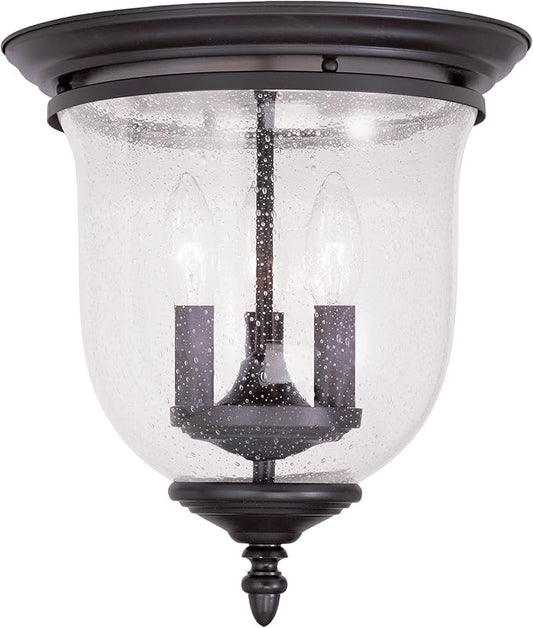 Livex Lighting 5024-07 Legacy 3-Light Ceiling Mount, Bronze