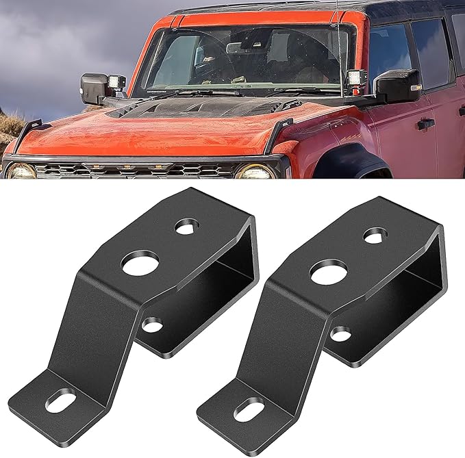 Nilight 2PCS Lower Windshield Hinge Mounting Brackets A-Pillar Brackets for Offroad LED Fog Light Pods for 2021 2022 2023 2024 2025 2026 Ford Bronco