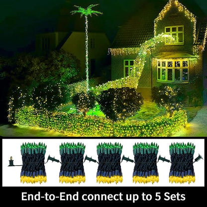 LAMPHOME St. Patrick's Day Mini String Lights, Super-Bright Extendable Green and Yellow Christmas Lights Decoration 100Lights 19.6ft UL Certified Mini Bulb for Outdoor Christmas Tree Decor