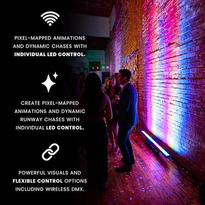 CHAUVET DJ – COLORstrip Pix ILS LED Strip Light | Full-Size Pixel Mapping Fixture for Wash and Eye-Candy Effects, Individual LED Control, ILS and D-Fi USB Wireless DMX, Stage and Event Lighting