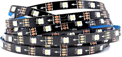 DC5V SK6812 (Similar WS2812B) RGBW RGB+Cold White 30leds/Pixels/m LED Strip Light Individually Addressable 4Color in 1LED Non-Waterproof (16.4ft(5m) 150leds, IP30) (No Adapter or Controller)