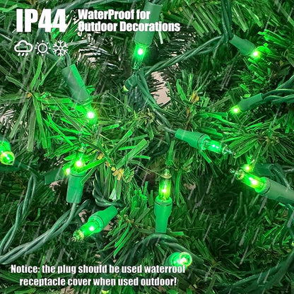 HISHINY Green String Lights 100 Count Mini St. Patrick's Day Decorations Lights with Green Wire for Outdoor Christmas Decorations Indoor Decor,UL Certified (21feet)