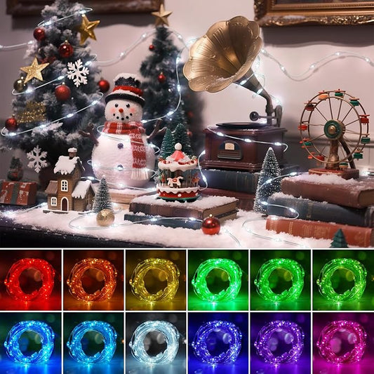 OMIKA Fairy Lights Plug in, 16 Color Changing, 40ft 120 LED Twinkle Lights with Remote Timer, 132 Modes Firefly Decorative Lighting for Bedroom Wedding Christmas Tree Halloween Décor
