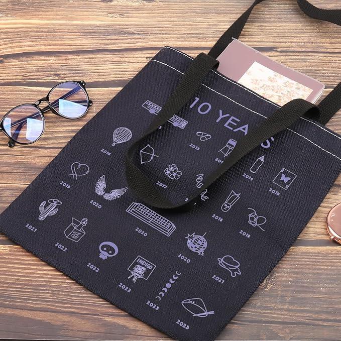 G2TUP Korean Group 10th Anniversary Tote Bag Music Lover Gift Singer Music Shopping Bag For Fans Korean Group Merch
