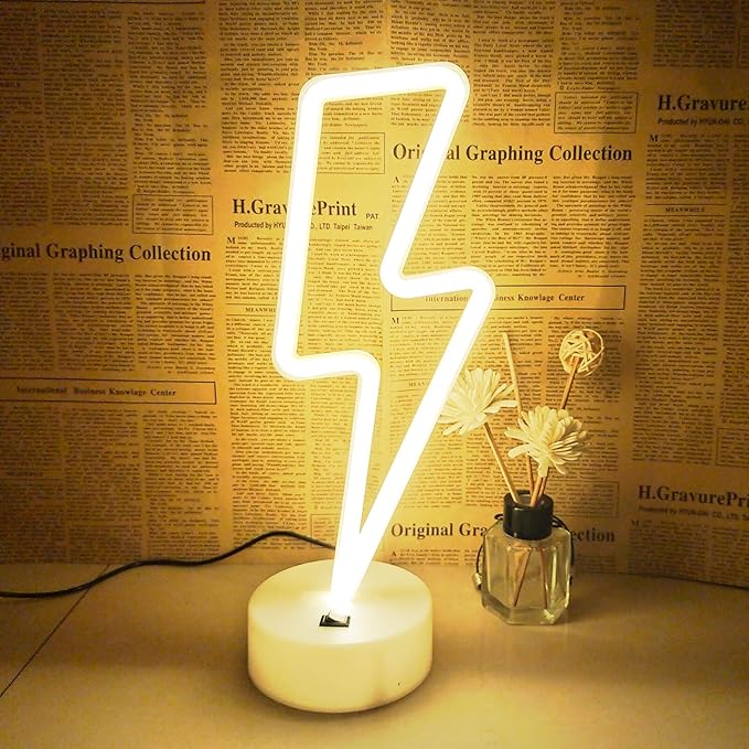 Neon Sign - Cute Room Decor, USB/Battery Powered LED Lights for Bedroom, Gift for Teen Girls with Holder (Warm White)