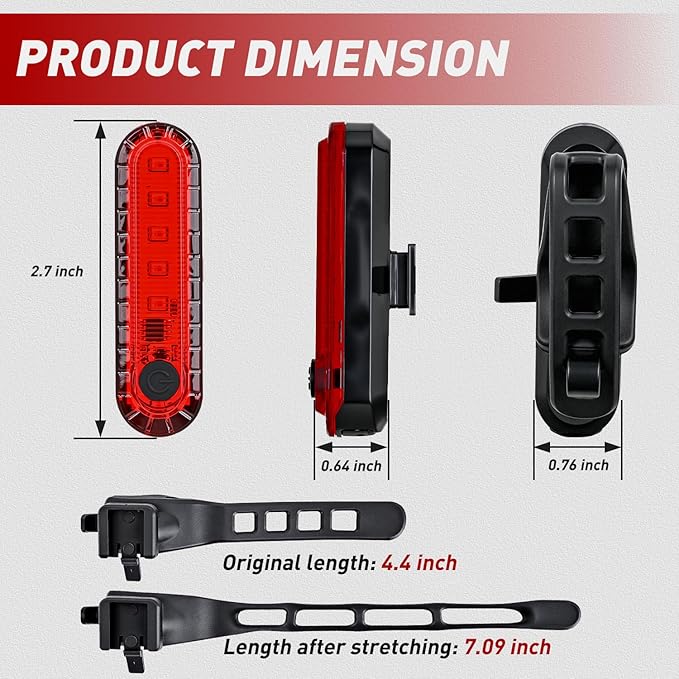 Nilight Marine Boat Navigation Light 2PCS Red Port Bow Lights Four Modes Waterproof Rechargeable Warning Safety Clearance Lamp for Skeeter Yacht Pontoon Trailer Truck Bike Backpack Helmet