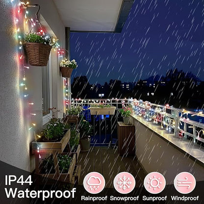 suddus String Lights Indoor Bedroom, 66ft 200 Led Christmas Light Outdoor Clear Wire Connectable, Plug in Fairy String Lights with Remote for Christmas, Dorm, Party, Easter Decoration, Multicolor