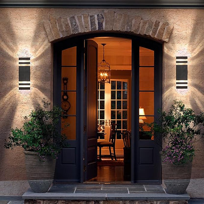 6 Pack Outdoor Lights, 14W IP65 3000K 1100LM Warm White Porch Lights, Aluminum for House Porch Patio Garage