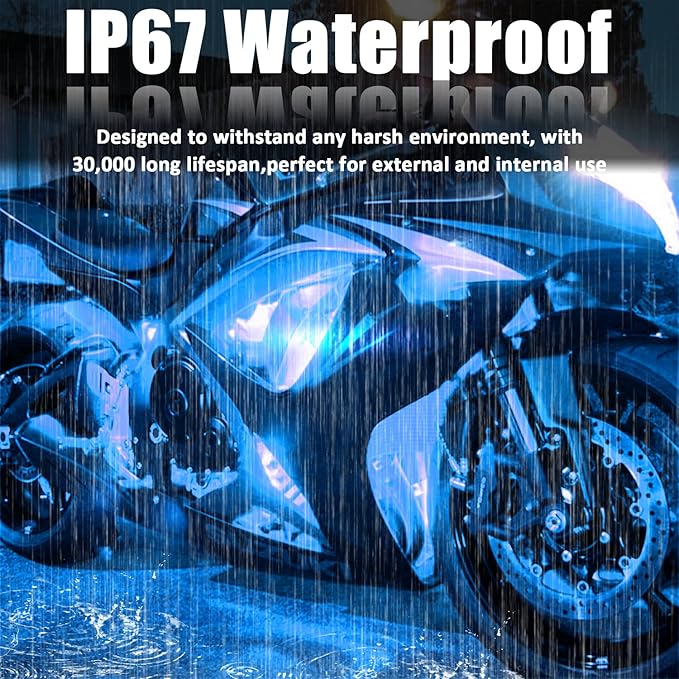 XT AUTO Ice Blue 12v 15 Led 30cm Car Flexible Waterproof Underbody Light Strip Pack of 20