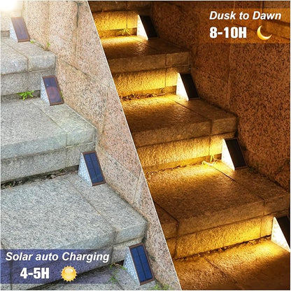 VOLISUN Solar Step Lights Outdoor Waterproof, LED Outdoor Stair Lights, Solar Step Light for Outside, Deck Light Decor for Stair,Front Porch and Patio(Brown,16 Pack)