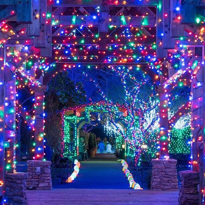 181FT 500 LED Christmas Indoor Outdoor Decorative Lights, 8 Modes Waterproof Plug in Green Wire Fairy String Lights for Christmas Tree Party Wedding Garden Holiday Home Decoration (Multicolor)