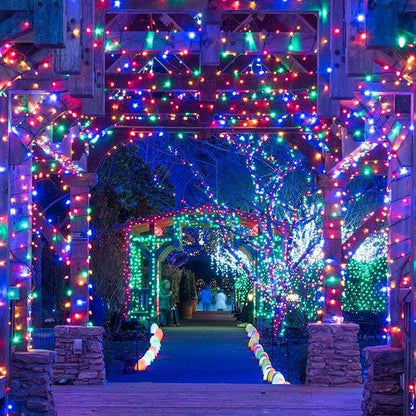 181FT 500 LED Christmas Indoor Outdoor Decorative Lights, 8 Modes Waterproof Plug in Green Wire Fairy String Lights for Christmas Tree Party Wedding Garden Holiday Home Decoration (Multicolor)