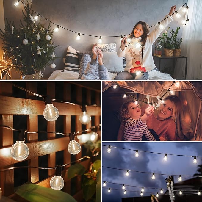 Mlambert G40 LED Replacement Light Bulbs for String Lights, Dimmable E12 Base Shatterproof Bulbs, 1W Equal to 5W, Neutral White 4000K, 25Pack, Not Solar