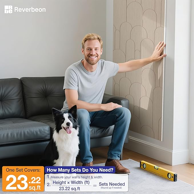 6 PCS Acoustic Panels, 23.6x23.6 Inch Sound Absorbing Panels, Decorative Acoustic Wall Panels for Recording and Home Studio, Office with Double-Sided Adhesive Tape