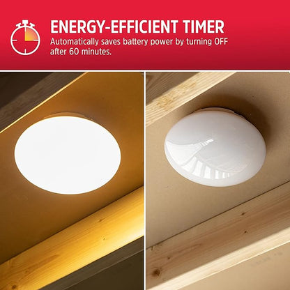 Energizer LED Ceiling Light Fixture, Battery Operated, Wireless Wall Switch Remote, 300 Lumens, Ceiling Light No Electricity, Perfect for Closets, Laundry Room, Garage, Shed and More, 58823-T1