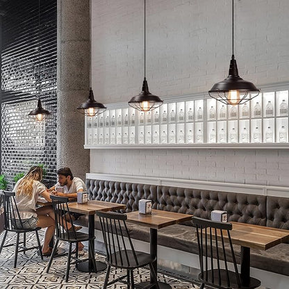 Black Pendant Light 10.5 inches 3 Packs, Farmhouse Pendant Light, Industrial Pendant Lighting, Kitchen Pendant Lights, Pendant Lights Kitchen Island for Dinning Room Entryway Barn