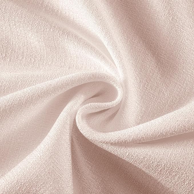 Melodieux Light Pink Semi Sheer Curtain Valance for Kitchen Cafe Small Windows Linen Rustic Rod Pocket Valance, 52 by 18 Inch, 1 Panel