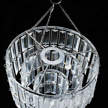Modern Chandelier Shade, Faux Chandeliers Light Fixture Pendant Ceiling Lampshade for Girls Bedroom, W9.84 X H11 (Chrome)