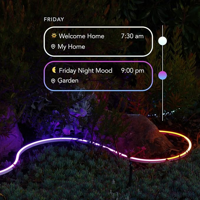 LIFX Supercolor Neon Flex Outdoor Smart Rope Light, 16ft RGBW LED Strip with Polychrome Technology, 60 Addressable Zones, Bendable Silicone, Wi-Fi, Works with Alexa, Google, HomeKit, LFXNEON16/WP