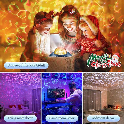 Galaxy Projector for Bedroom, White Noises & Bluetooth Night Light Projector,360° Full Coverage Ceiling Projector Galaxy Light Projector,Remote Timer Night Sky Projector Ocean Light Projector