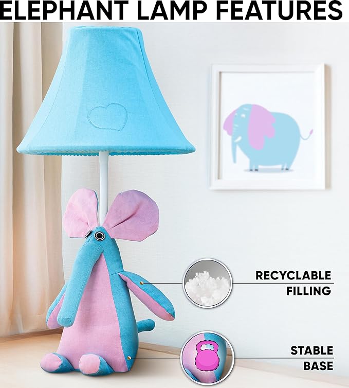 Elephant Kids Lamp for Boys Bedroom - 18", Animal Lamp for Kids Room - Christmas Gifts, Birthday Gifts for All Ages: Toddler Girls, Children, Grandkids 3 4 5 and Up Years Old, Sister Brother, Sibling