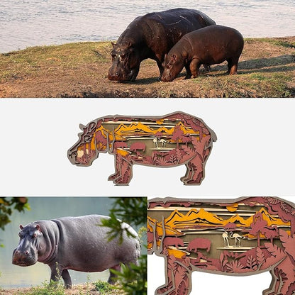 3D Wooden Animal Carving LED Night Light, Wood Carving Light, Modern Home Decoration, Decorative Tables, Cabinets, Living Rooms, Bedrooms, Offices, Farmhouses, Bookshelves, Perfect Holiday Gifts