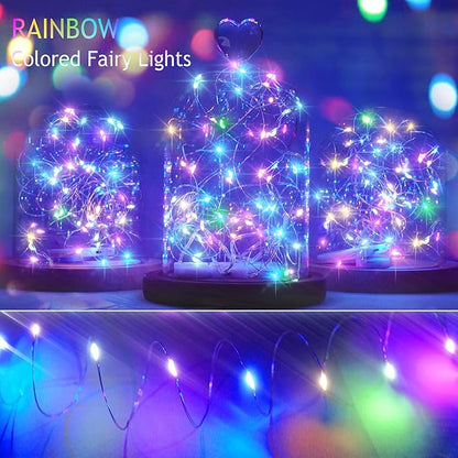 SmilingTown Christmas Fairy Lights Battery Operated-15 Packs 20 LED 6.6FT Silver Wire String Lights Firefly Starry Lights for DIY Custom Table Centerpiece Wedding Party Decoration (Multicolor2)