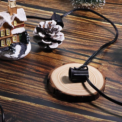 C7 Black Sockets String - 100FT 12" Spacing - Outdoor Christmas Stringer Set