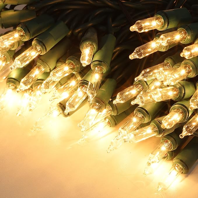 Christmas Lights, 150 Count 29 FT Christmas Mini String Lights, Green Wire Fairy Light, 120V UL Certified Connectable Xmas Tree Light for Patio, Holiday, Party, Outdoor Indoor Decoration, Warm White