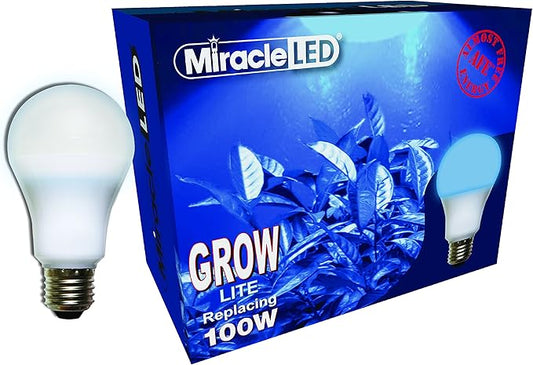 Miracle LED Almost Free Energy 100W Growth Starter Blue LED Grow Lite - Blue Light for Seed Starting and Strong Plant Stems in DIY Horticulture, Hydroponics, and Indoor Gardens (604291) Single Pack
