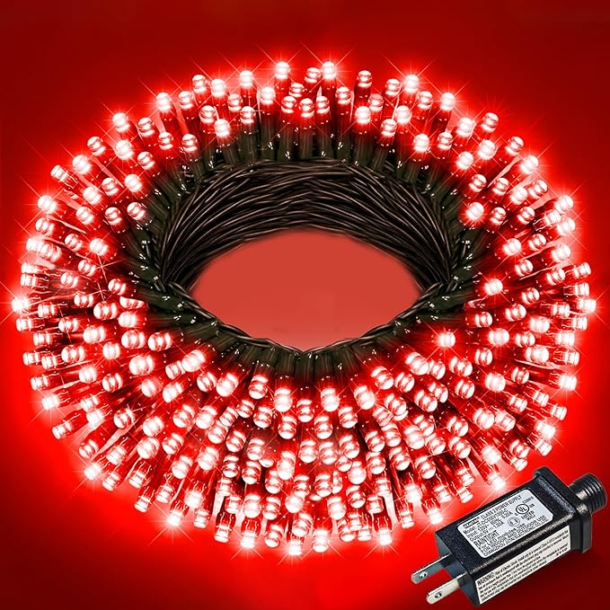 Red Christmas Lights Outdoor, 66FT 200 LED String Lights for Outside Waterproof, 8 Modes Connectable Fairy Lights for Indoor Bedroom Patio Garden Party Holiday Decorations