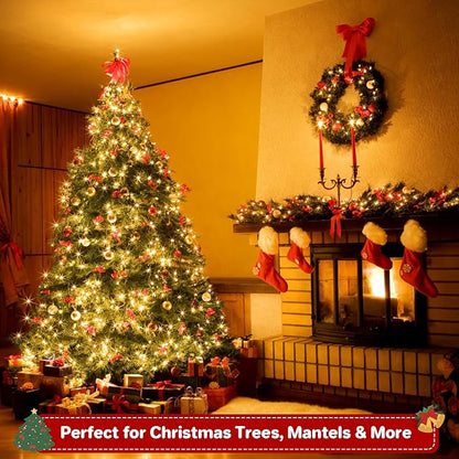 264FT 800 LED Christmas Lights, Twinkle Xmas Lights with 8 Modes and Timer, Outdoor Waterproof Christmas Tree Lights for Room Bedroom Wedding Party Holiday Decorations, Warm White