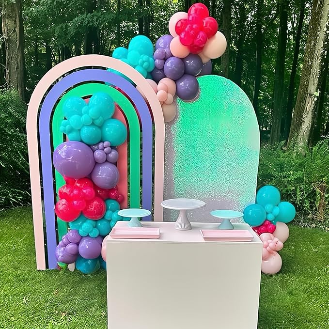 HILAVO Pink Purple Blue Balloons 60 Pcs Hot Pink Light Pink Teal Purple Latex Balloon Pastel Purple Teal Pink Confetti Balloons for Kids Magic Theme Mermaid Princess Birthday Baby Shower Party Decor