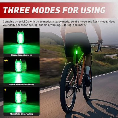 Nilight LED Safety Light 4PCS Red Green White Marine Navigation Bike Tail Lights Three Modes Waterproof Reflective Gear Clip On Flash Strobe Indicator Lamp for Night Boating Fishing Cycling Jogging